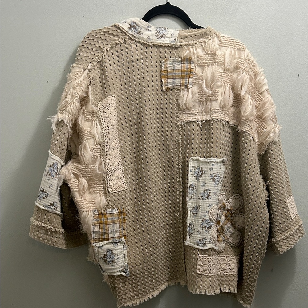 POL Beige Patchwork Cardigan - Picture 3 of 10
